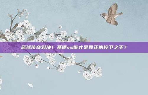 篮球传奇对决！基德vs谁才是真正的控卫之王？