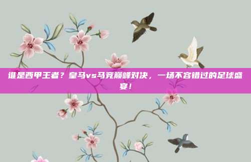 谁是西甲王者？皇马vs马竞巅峰对决，一场不容错过的足球盛宴！