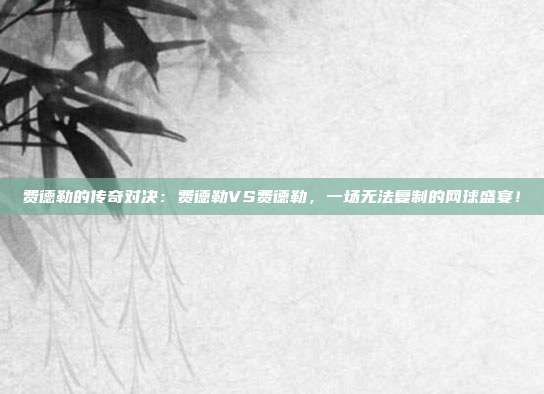 费德勒的传奇对决：费德勒VS费德勒，一场无法复制的网球盛宴！