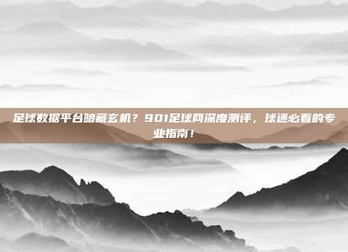 足球数据平台暗藏玄机？901足球网深度测评，球迷必看的专业指南！