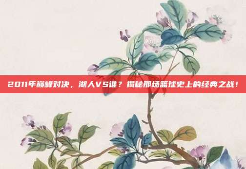 2011年巅峰对决,湖人VS谁?揭秘那场篮球史上的经典之战!