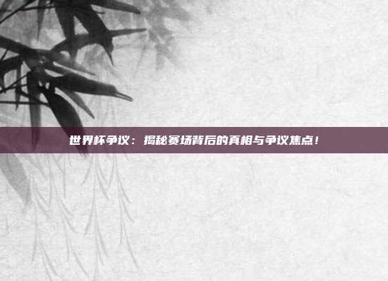世界杯争议:揭秘赛场背后的真相与争议焦点!