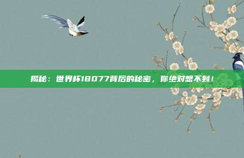 揭秘:世界杯18077背后的秘密,你绝对想不到!