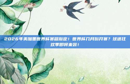 2026年美加墨世界杯赛程敲定！世界杯几月份开赛？球迷狂欢季即将来袭！
