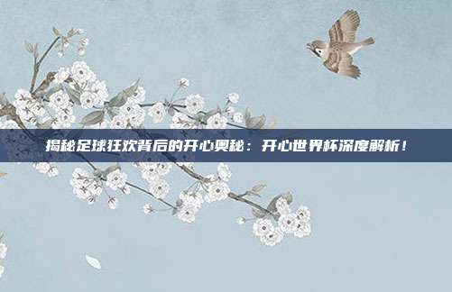 揭秘足球狂欢背后的开心奥秘:开心世界杯深度解析!