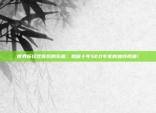 世界杯狂欢背后的乐趣:揭秘十年SEO专家的独特视角!