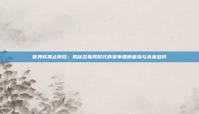 世界杯禁止背后：揭秘互联网时代的赛事营销困境与未来趋势
