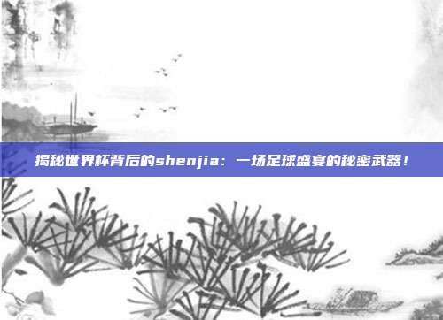 揭秘世界杯背后的shenjia：一场足球盛宴的秘密武器！