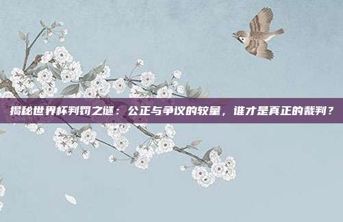 揭秘世界杯判罚之谜：公正与争议的较量，谁才是真正的裁判？