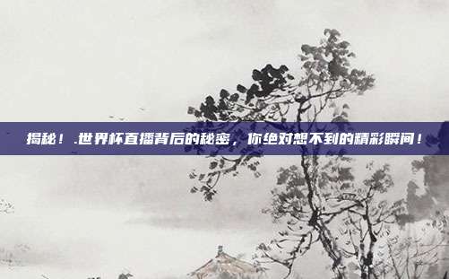 揭秘！.世界杯直播背后的秘密，你绝对想不到的精彩瞬间！