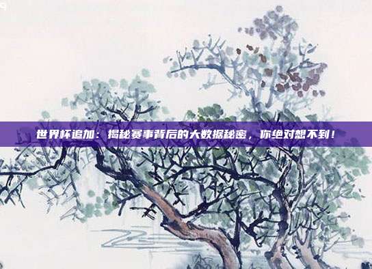 世界杯追加：揭秘赛事背后的大数据秘密，你绝对想不到！