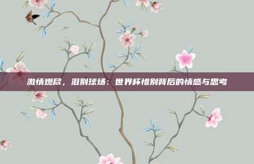 激情燃尽，泪别球场：世界杯惜别背后的情感与思考