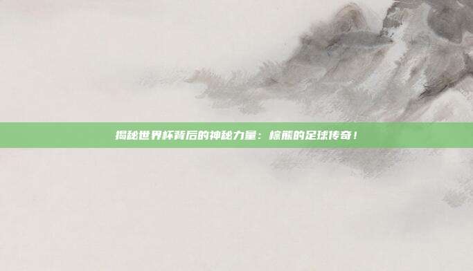 揭秘世界杯背后的神秘力量：棕熊的足球传奇！