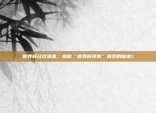 世界杯狂欢落幕,揭秘“世界杯停售”背后的秘密!