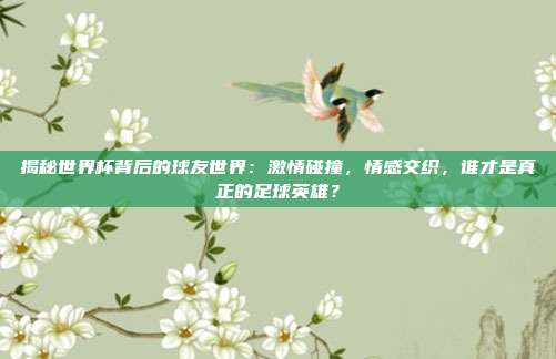 揭秘世界杯背后的球友世界：激情碰撞，情感交织，谁才是真正的足球英雄？