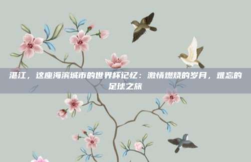湛江，这座海滨城市的世界杯记忆：激情燃烧的岁月，难忘的足球之旅