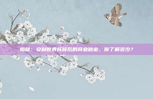 揭秘：安利世界杯背后的商业秘密，你了解多少？