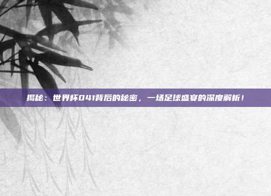 揭秘：世界杯041背后的秘密，一场足球盛宴的深度解析！