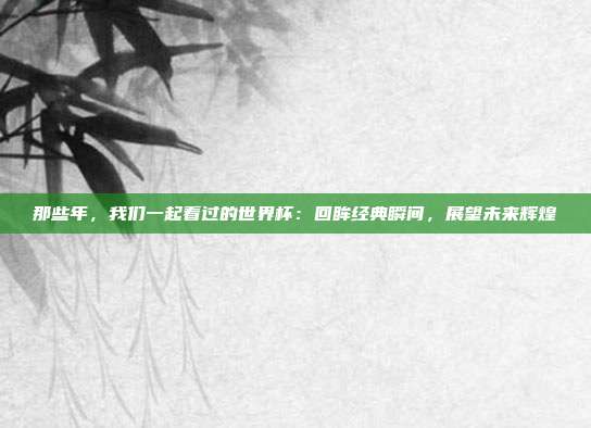那些年,我们一起看过的世界杯:回眸经典瞬间,展望未来辉煌