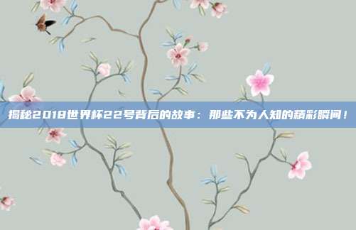 揭秘2018世界杯22号背后的故事：那些不为人知的精彩瞬间！
