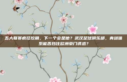 五大联赛疯狂挖角，下一个会是他？武汉足球俱乐部，青训体系能否挡住欧洲豪门诱惑？