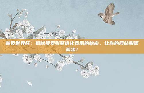 首页世界杯：揭秘搜索引擎优化背后的秘密，让你的网站脱颖而出！