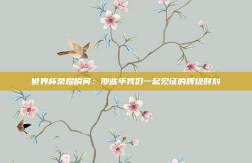 世界杯荣耀瞬间:那些年我们一起见证的辉煌时刻