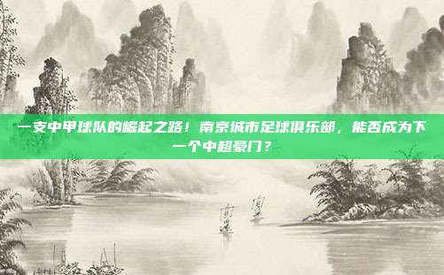 一支中甲球队的崛起之路！南京城市足球俱乐部，能否成为下一个中超豪门？