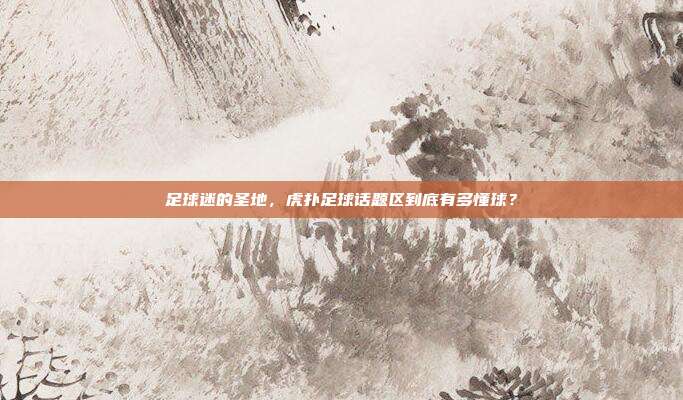 足球迷的圣地，虎扑足球话题区到底有多懂球？