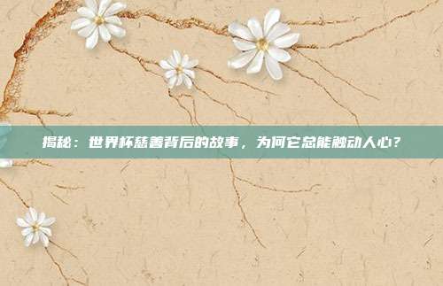 揭秘：世界杯慈善背后的故事，为何它总能触动人心？