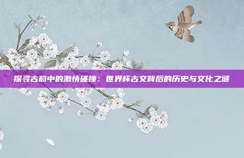 探寻古韵中的激情碰撞:世界杯古文背后的历史与文化之谜