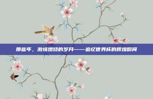 那些年，激情燃烧的岁月——追忆世界杯的辉煌瞬间