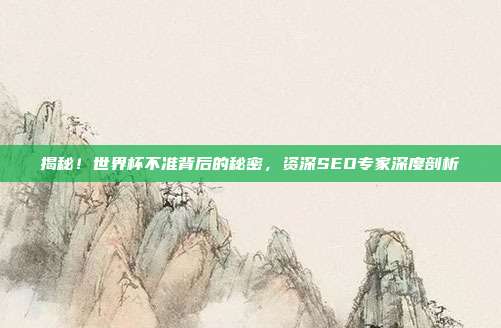 揭秘！世界杯不准背后的秘密，资深SEO专家深度剖析