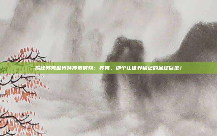 揭秘苏克世界杯传奇时刻：苏克，那个让世界铭记的足球巨星！