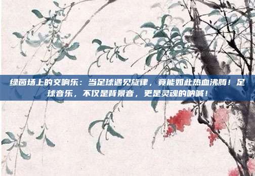 绿茵场上的交响乐：当足球遇见旋律，竟能如此热血沸腾！足球音乐，不仅是背景音，更是灵魂的呐喊！