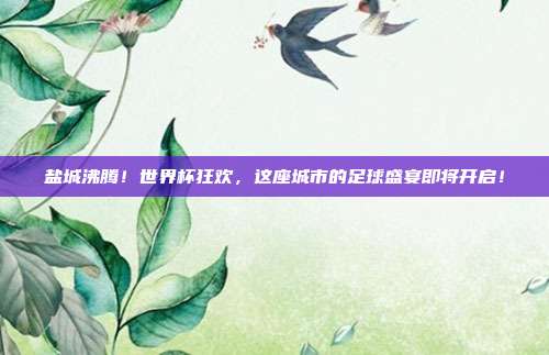 盐城沸腾!世界杯狂欢,这座城市的足球盛宴即将开启!