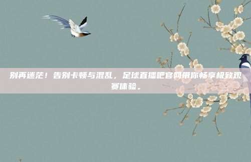 别再迷茫！告别卡顿与混乱，足球直播吧官网带你畅享极致观赛体验。