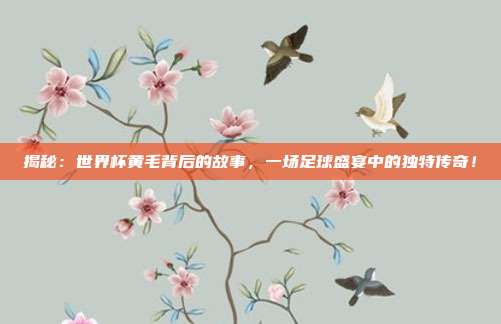 揭秘：世界杯黄毛背后的故事，一场足球盛宴中的独特传奇！