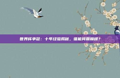 世界杯争冠：十年经验揭秘，谁能问鼎巅峰？