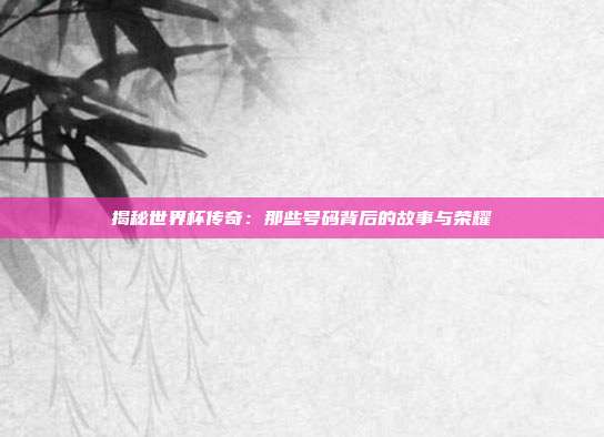 揭秘世界杯传奇：那些号码背后的故事与荣耀