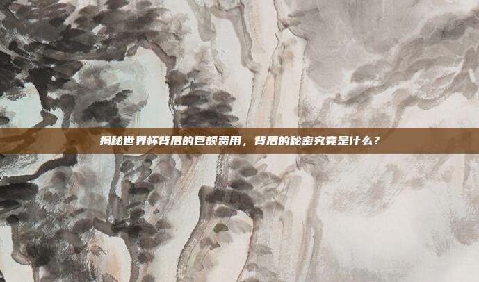 揭秘世界杯背后的巨额费用，背后的秘密究竟是什么？