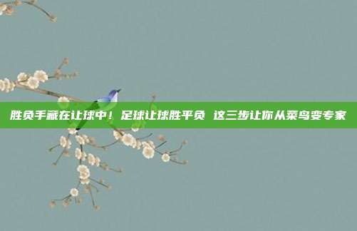 胜负手藏在让球中！足球让球胜平负 这三步让你从菜鸟变专家