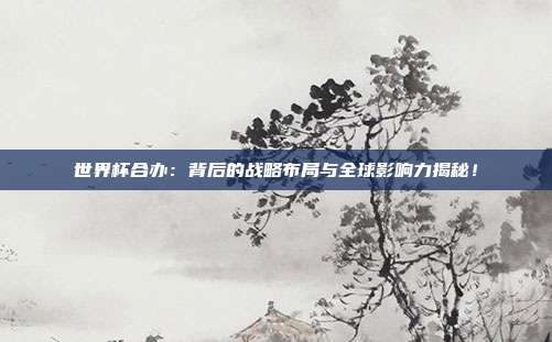 世界杯合办：背后的战略布局与全球影响力揭秘！