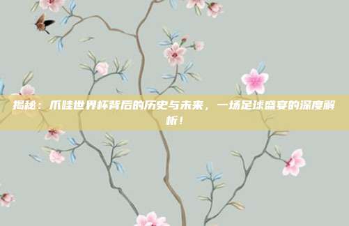 揭秘:爪哇世界杯背后的历史与未来,一场足球盛宴的深度解析!