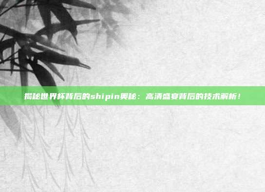 揭秘世界杯背后的shipin奥秘：高清盛宴背后的技术解析！
