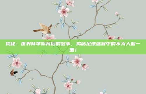 揭秘：世界杯举旗背后的故事，揭秘足球盛宴中的不为人知一面！