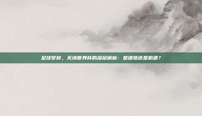 足球梦碎，无缘世界杯的深层解析：是遗憾还是机遇？