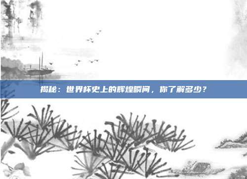 揭秘：世界杯史上的辉煌瞬间，你了解多少？