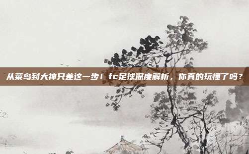 从菜鸟到大神只差这一步！fc足球深度解析，你真的玩懂了吗？