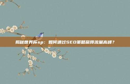 揭秘世界杯sp：如何通过SEO策略赢得流量高峰？